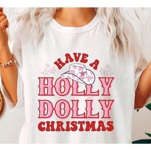 Holly Dolly Christmas Shirt Western Christmas Tee Cowgirl Christmas Tshirt